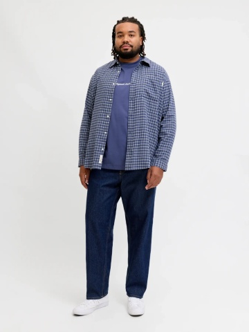 Jack & Jones Plus Blugi CHRIS barbati big sizes, cu talie inalta si croiala Relaxed fit, Indigo - Img 5