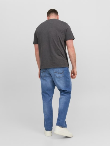 Jack & Jones Plus Blugi Mike, barbati big sizes, cu talie inalta si croiala Conica, Albastru - Img 2