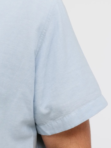 Jack & Jones Plus Camasa barbati big sizes, din amestec de bumbac si in, Albastru - Img 4