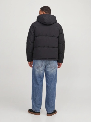 Jack & Jones Plus Geaca barbati big sizes, cu gluga, Regular fit, JJGALAXY, Negru - Img 4