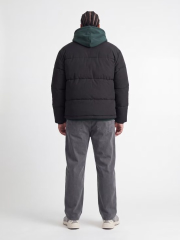 Jack & Jones Plus Geaca barbati big sizes, PUFFER, fara gluga, Regular fit, JJESOHO, Negru - Img 5