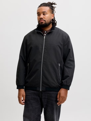 Jack & Jones Plus Jacheta bomber, barbati big sizes, JJERUSH, Negru