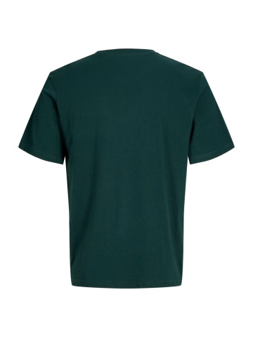 Jack & Jones Plus Tricou barbati big sizes, din bumbac, Regular fit, JJRUSH, Verde inchis - Img 9