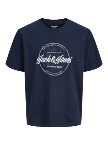Jack & Jones Plus Tricou barbati big sizes, imprimeu text cu logo, Bleumarin inchis - Img 8