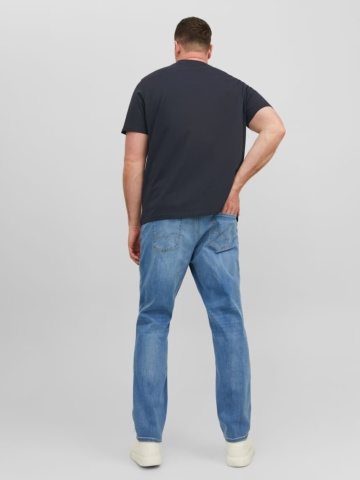 Jack & Jones Plus Tricou cu logo, barbati big sizes, din bumbac organic, Standard Fit, Bleumarin inchis - Img 6