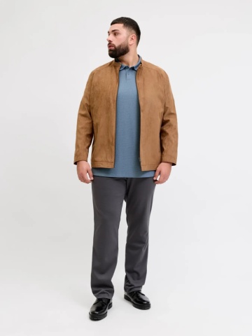 Jack & Jones Plus Tricou polo barbati big sizes, cu logo, Regular fit, Austin, Albastru - Img 6