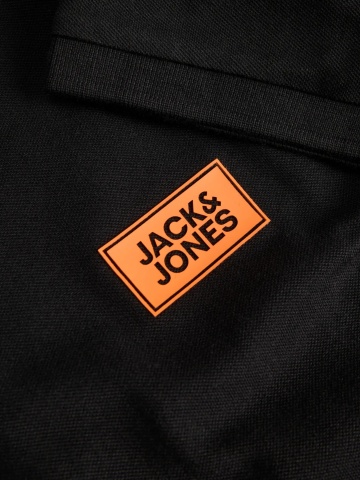 Jack & Jones Plus Tricou polo barbati big sizes, din piqué de bumbac, Regular fit, JJRUSH, Negru - Img 4