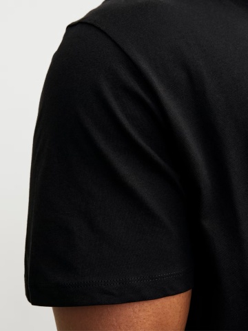 Jack & Jones Plus Tricou simplu barbati big sizes, Bradley, decolteu la baza gatului, Negru - Img 4