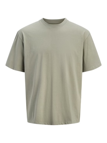 Jack & Jones Plus Tricou simplu barbati big sizes, cu decolteu la baza gatului, Bradley, Olive - Img 8