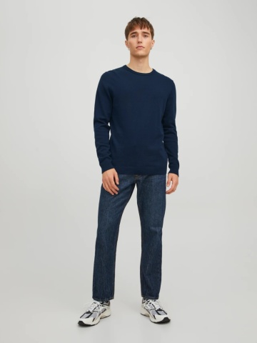 Jack & Jones Pulover barbati cu decolteu la baza gatului, Bleumarin inchis - Img 6