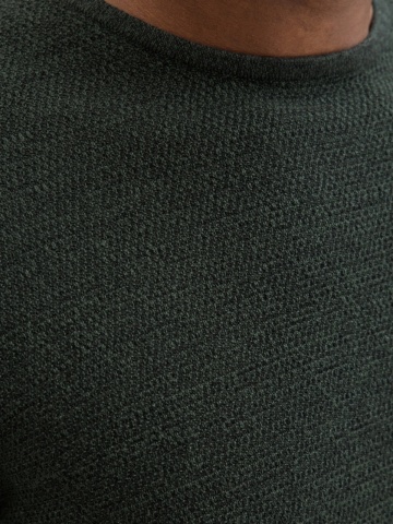 Jack & Jones Pulover tricotat barbati cu decolteu la baza gatului, Verde inchis - Img 3
