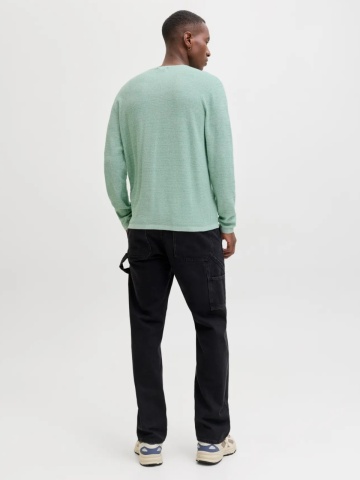 Jack & Jones Pulover tricotat barbati cu decolteu la baza gatului, Verde deschis - Img 2