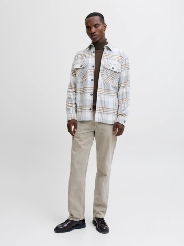 Jack & Jones Pulover tricotat barbati, cu guler inalt, Regular fit, JJEEMIL, Maro inchis - Img 6