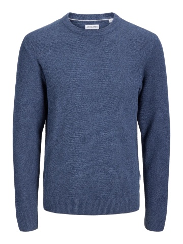 Jack & Jones Pulover tricotat barbati, din bumbac organic, Regular fit, JAURYDER, Albastru - Img 8