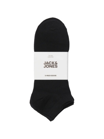 Jack & Jones Set 3 perechi de sosete scurte, barbati, din amestec de bumbac, JACLOUIS, Negru - Img 2