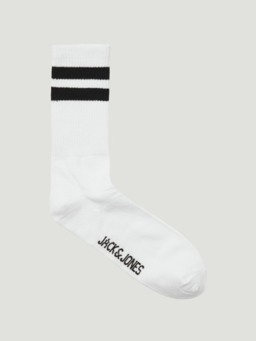 Jack & Jones Set 3 perechi de sosete tenis, barbati, JACTRAVIS, cu logo, Alb - Img 3