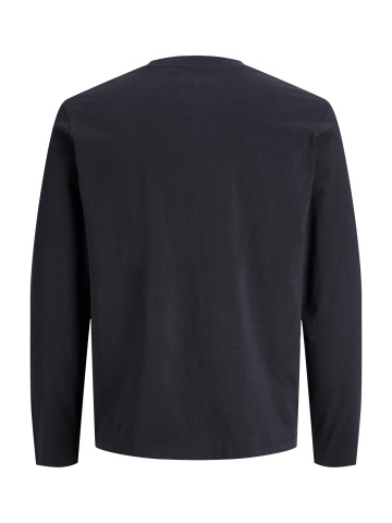 Jack & Jones Tricou baieti, cu maneca lunga, la baza gatului din bumbac organic, Regular fit, Bleumarin inchis - Img 2