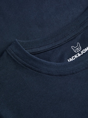 Jack & Jones Tricou baieti, din bumbac, Regular Fit, JJBENSON, Bleumarin inchis - Img 3