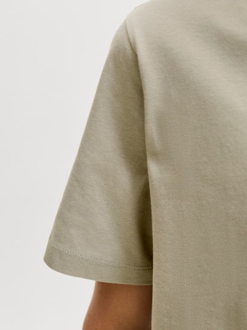 Jack & Jones Tricou baieti, din bumbac, Regular fit la baza gatului, Olive - Img 5