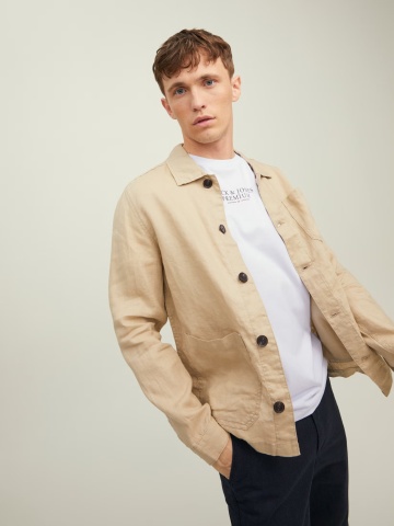 Jack & Jones Tricou barbati cu imprimeu text Jack & Jones Premium, Alb - Img 3