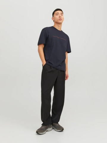 Jack & Jones Tricou barbati JJESTAR JJ TEE SS, cu textul Jack & Jones, Relaxed Fit, Bleumarin inchis - Img 6