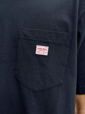 Jack & Jones Tricou barbati, JPRBLUCALEB SS TEE, Regular Fit, Bleumarin inchis - Img 4