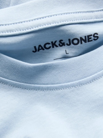 Jack & Jones Tricou barbati la baza gatului, din bumbac, Regular Fit, JJFUNNY FRUIT, Albastru deschis - Img 4