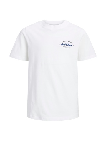 Jack & Jones Tricou cu decolteu la baza gatului, baieti, din bumbac, Regular Fit, Alb - Img 3