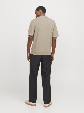 Jack & Jones Tricou polo barbati, cu aspect tricotat, Regular Fit, Maro - Img 7