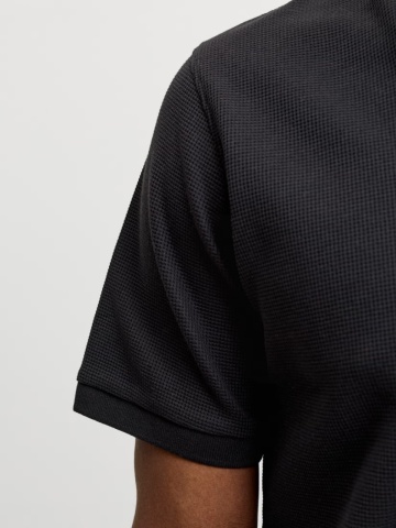 Jack & Jones Tricou polo barbati, din amestec de bumbac, Regular Fit, JJEAUSTIN, Negru - Img 5