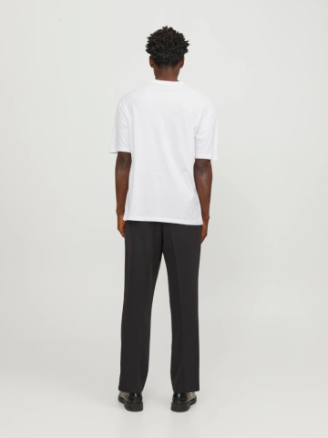 Jack & Jones, Tricou simplu, Bradley, barbati, din bumbac, Relaxed fit, Alb - Img 7