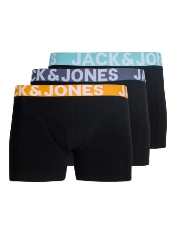 Jack & Jones Underwear barbati, Set 3 perechi de boxeri, banda cu logo, Negru