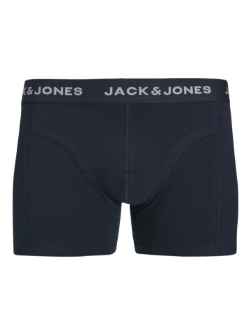 Jack & Jones Underwear barbati, Set 3 perechi de boxeri, cu imprimeu text, Bleumarin inchis - Img 4