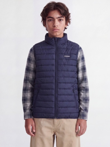 Jack & Jones Vesta baieti, cu fermoar, Regular fit, JJELVIS, Bleumarin inchis