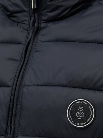 Jack & Jones Vesta barbati, cu gluga si fermoar, Regular fit, JJEKINGSLEY, Negru - Img 3