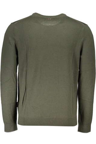Napapijri Pulover DANAVAND barbati, cu mini logo brodat, Regular fit, Verde inchis - Img 2