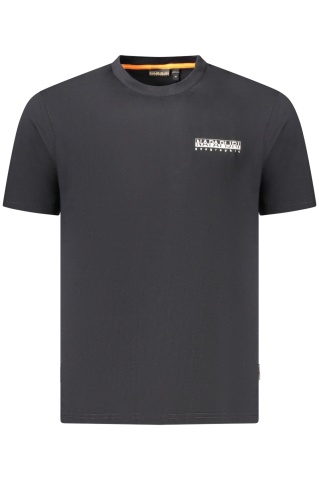 Napapijri Tricou barbati, cu imprimeu grafic pe fata si pe spate, Regular Fit, Negru - Img 1