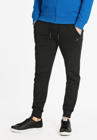 Pantaloni sport barbati cu bata elastica si buzunare oblice negru - Img 3