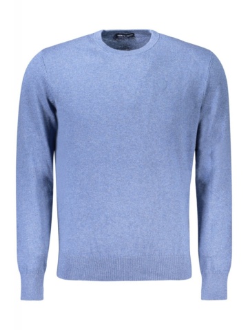Pulover barbati, cu mini logo brodat, Regular fit, albastru deschis - Img 1