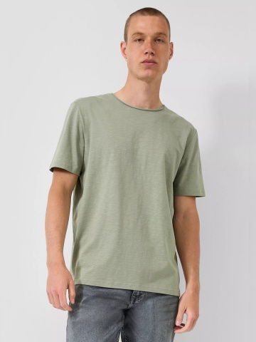 Q/S by s.Oliver Tricou barbati cu maneca scurta, din jerseu de bumbac, Regular fit, Olive