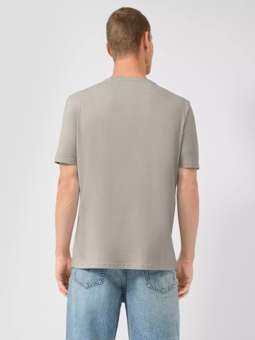 Q/S by s.Oliver Tricou cu maneca scurta, barbati, la baza gatului, croiala Regular Fit, Bej - Img 2