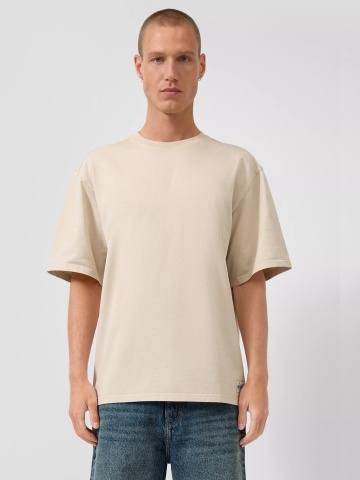 Q/S by s.Oliver Tricou la baza gatului barbati, din bumbac, Relaxed fit, Crem