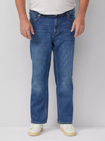 s.Oliver Big Sizes Blugi barbati big size Casby, cu talie medie, Relaxed fit, Straight leg, Albastru