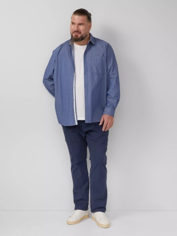 s.Oliver Big Sizes Camasa barbati big sizes, cu imprimeu cu buline si croiala Regular fit, Albastru inchis - Img 5