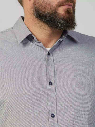 s.Oliver Big Sizes Camasa barbati big sizes, cu maneca lunga, Regular fit, Gri inchis - Img 4