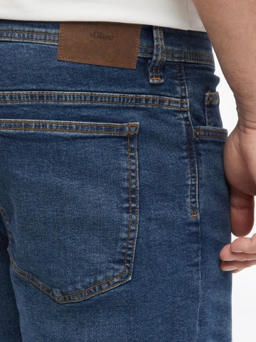 s.Oliver Big Sizes Pantaloni scurti de blug, barbati big sizes, Casby cu croiala Relaxed fit, Albastru inchis - Img 4