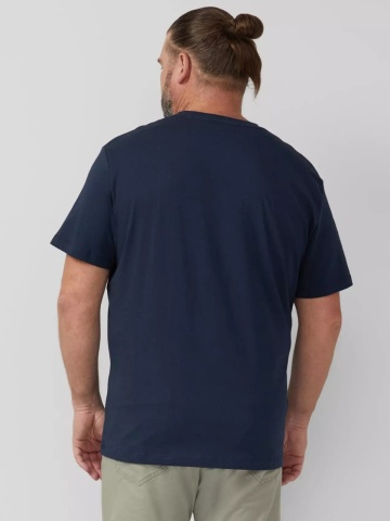 s.Oliver Big Sizes Tricou barbati big sizes, cu anchior, din bumbac, Bleumarin inchis - Img 2