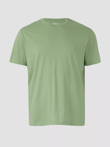 s.Oliver Big Sizes Tricou barbati big sizes, cu decolteu la baza gatului, din bumbac, Verde deschis - Img 8