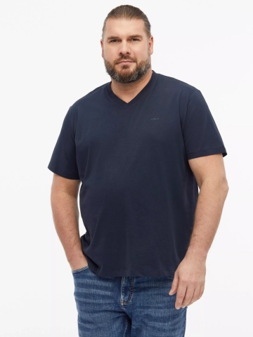 s.Oliver Big Sizes Tricou cu anchior, barbati big sizes, din bumbac, Regular fit, Bleumarin inchis