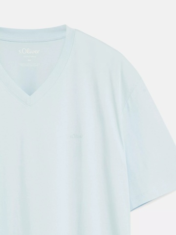 s.Oliver Big Sizes Tricou cu anchior, barbati big sizes, din bumbac, Regular fit, Albastru deschis - Img 9